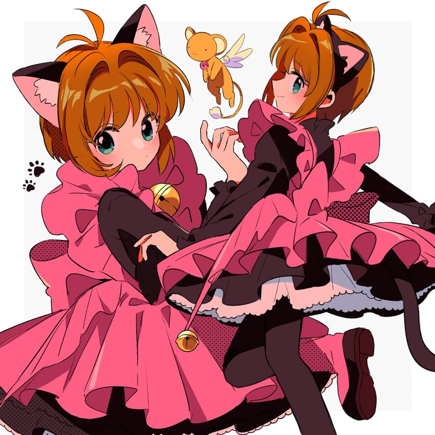 kinomoto sakura and kero (cardcaptor sakura) drawn by sanamaru_(sana79261827)