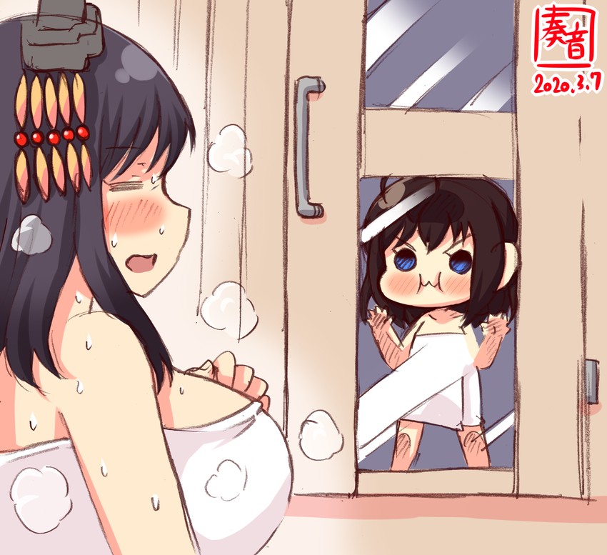 shigure and yamashiro (kantai collection) drawn by kanon_(kurogane_knights)