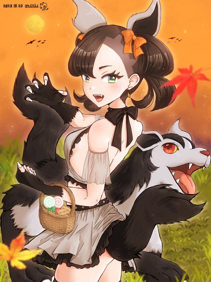 marnie and mightyena (pokemon and 1 more) drawn by m12ki