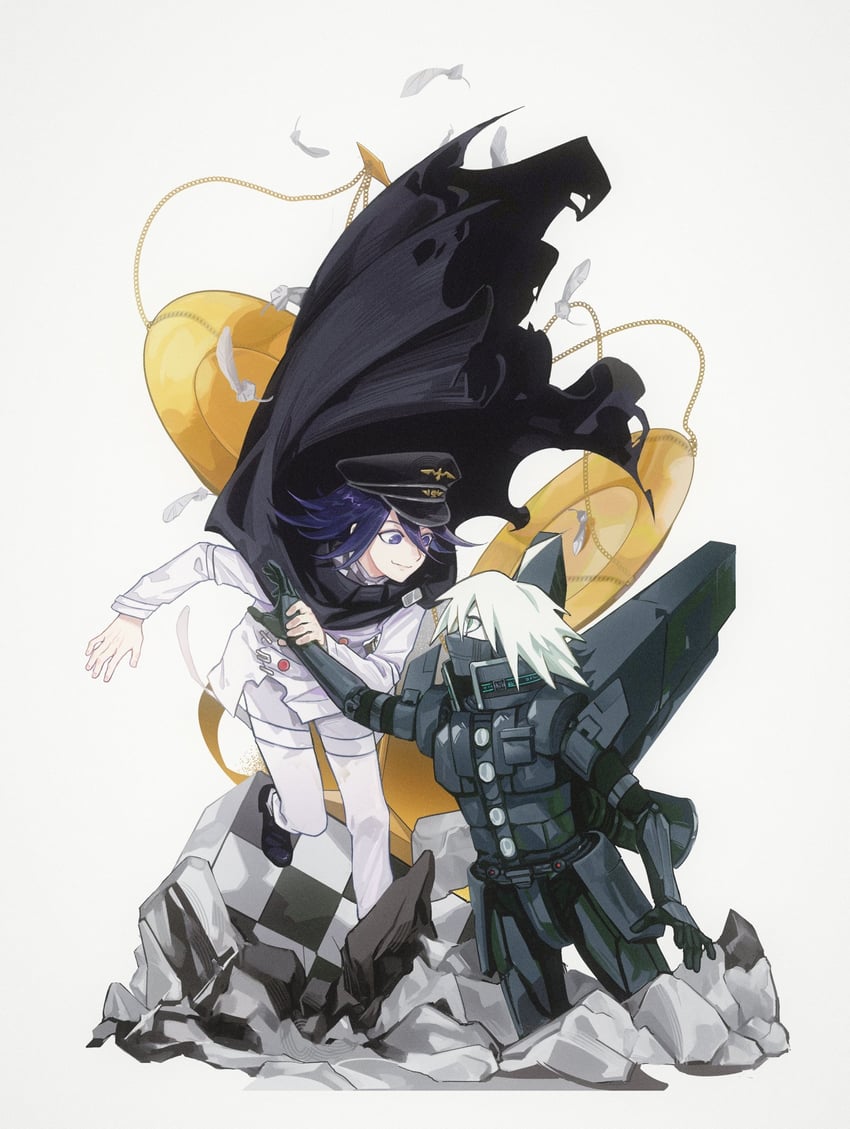 oma kokichi and k1-b0 (danganronpa and 1 more) drawn by admisea