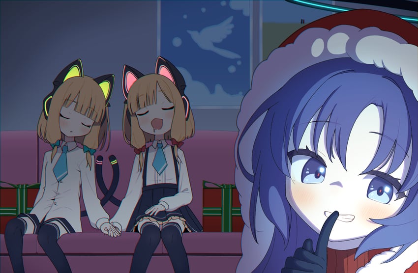 yuuka, momoi, and midori (blue archive) drawn by mei_mu