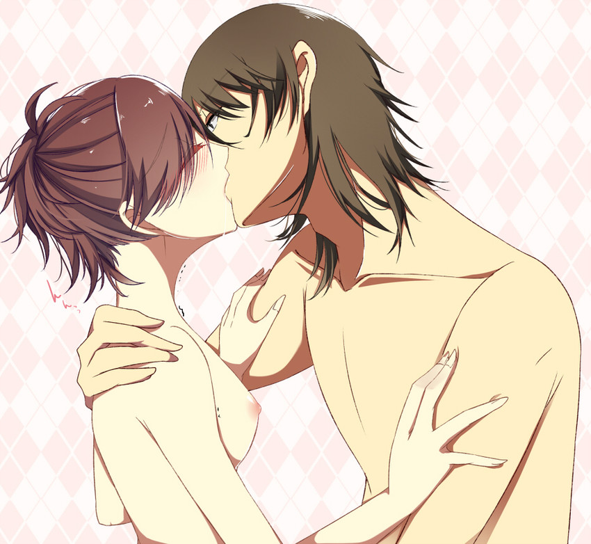 shiomi kotone and aragaki shinjirou (persona and 2 more) drawn by bloodcatblack