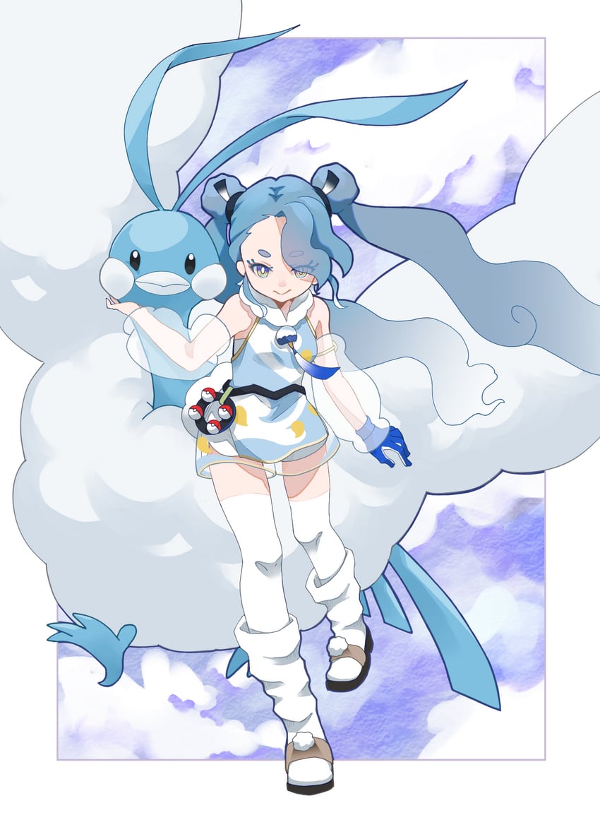 hatsune miku, altaria, and flying miku (pokemon and 2 more) drawn by 7himari