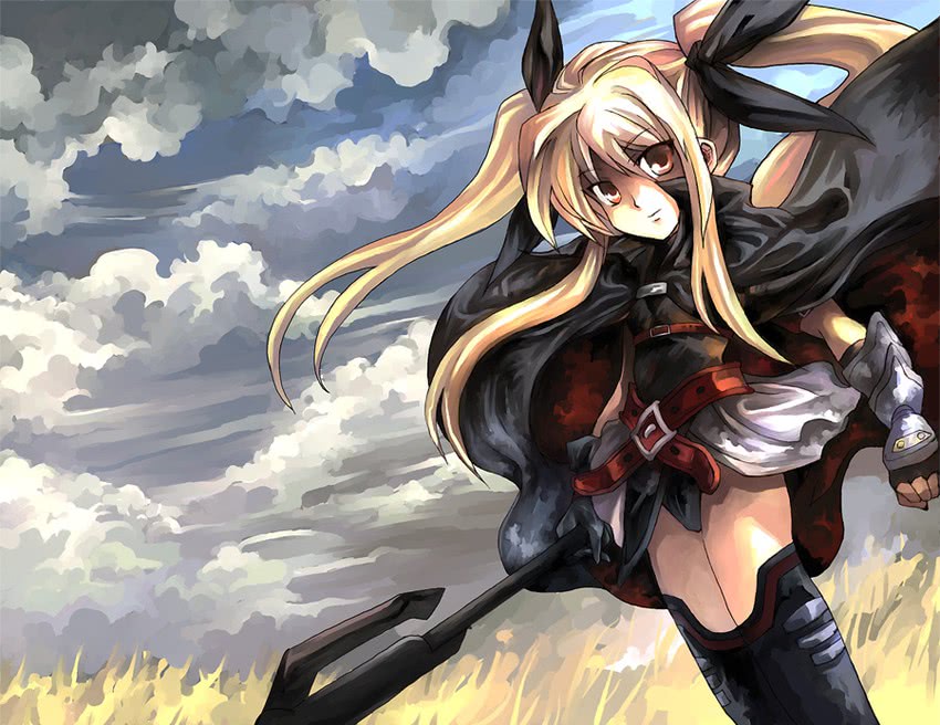 fate testarossa and bardiche (lyrical nanoha and 2 more) drawn by kouno_hikaru