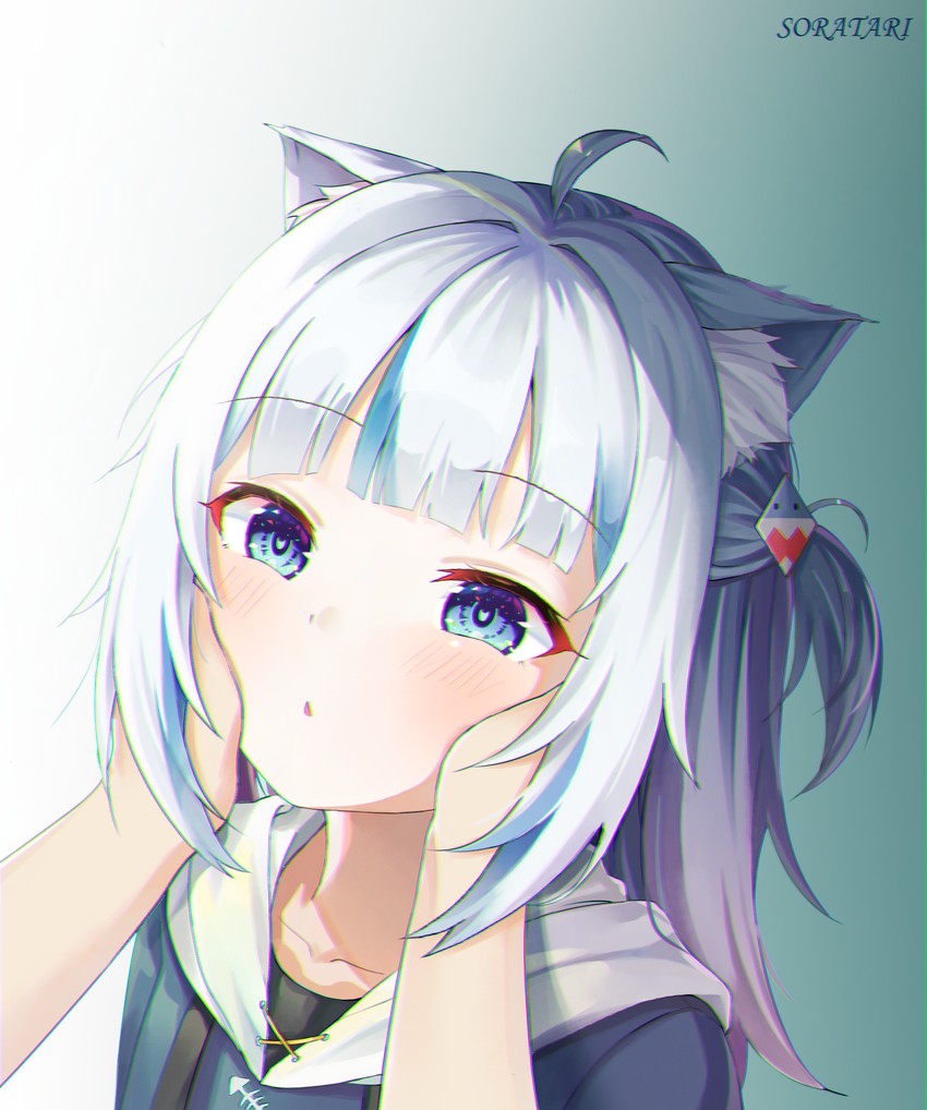 gawr gura (hololive and 1 more) drawn by sora_(ecj5678)