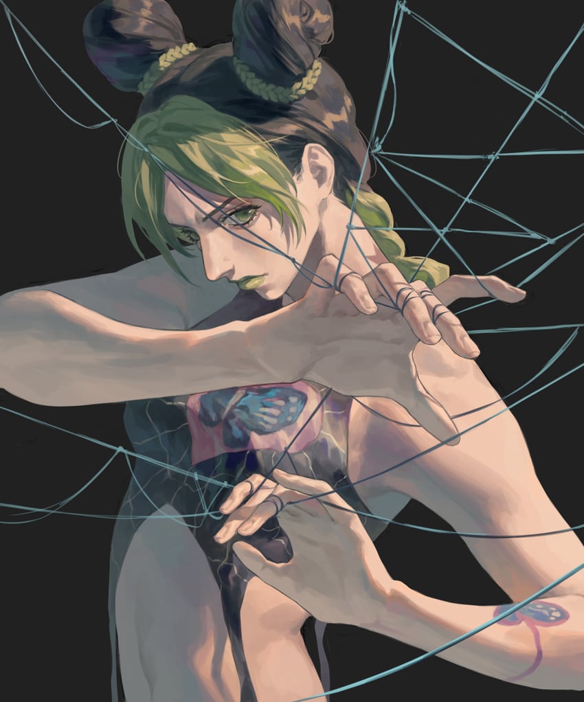 kujo jolyne (jojo no kimyou na bouken and 1 more) drawn by yuan_di_shaobing