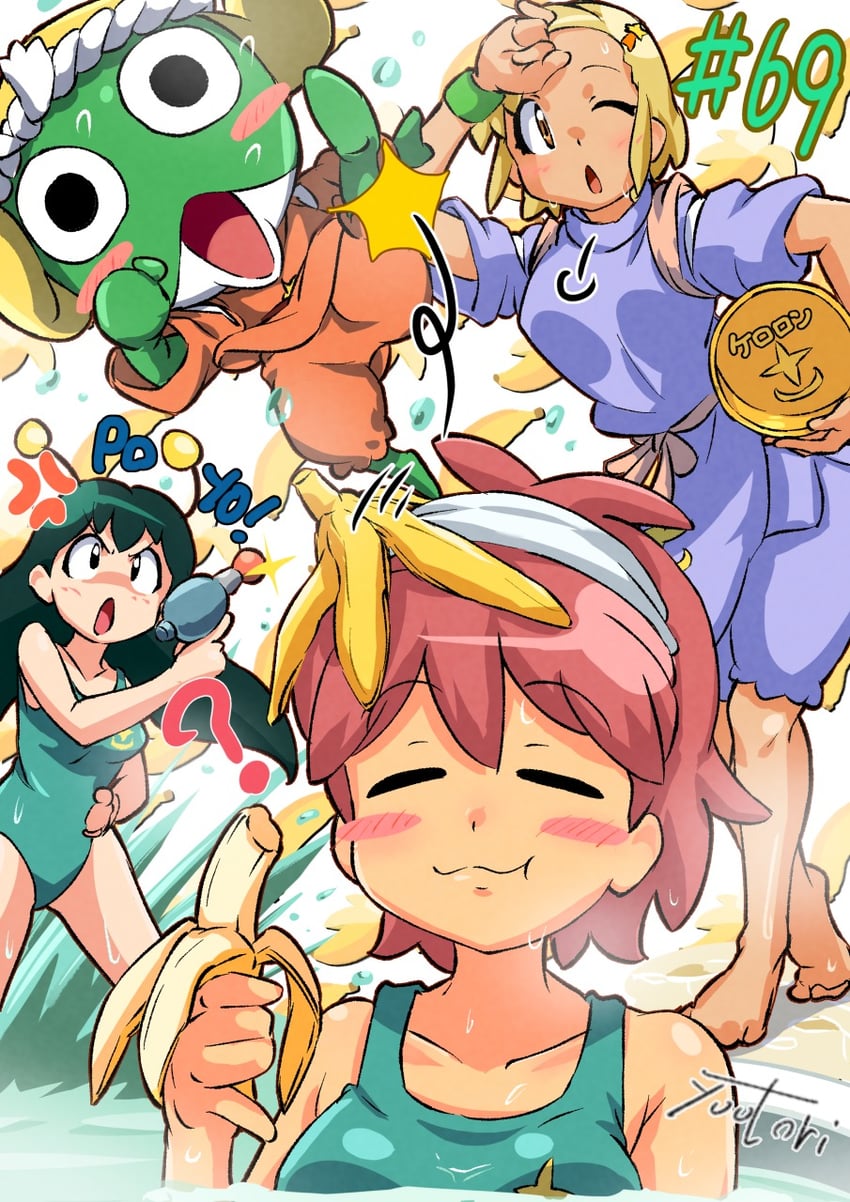 keroro, angol mois, hinata natsumi, and poyon (keroro gunsou) drawn by you_bird