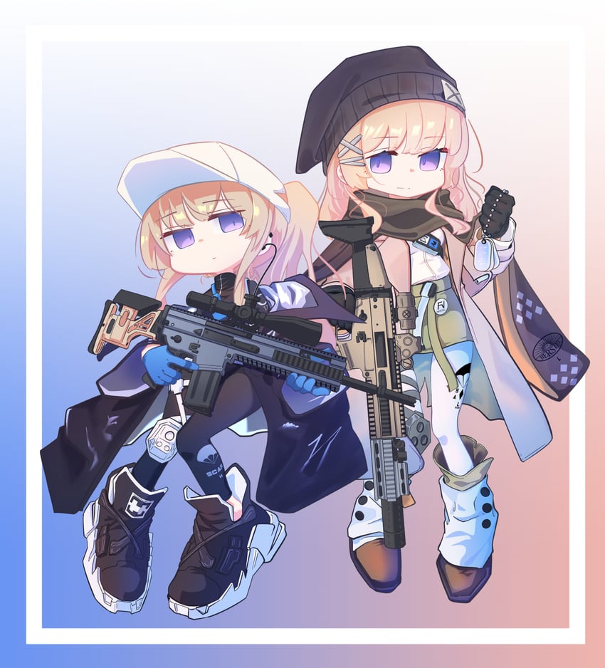 scar-h and scar-l (girls' frontline) drawn by hexaa
