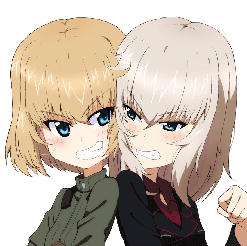 itsumi erika and katyusha (girls und panzer) drawn by kayabakoro