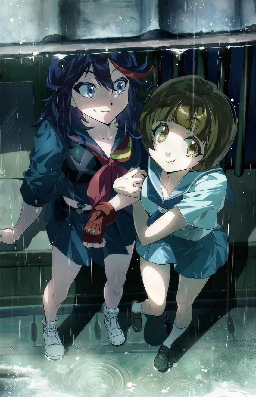 matoi ryuuko, senketsu, and mankanshoku mako (kill la kill) drawn by min_(bibbibtobib)