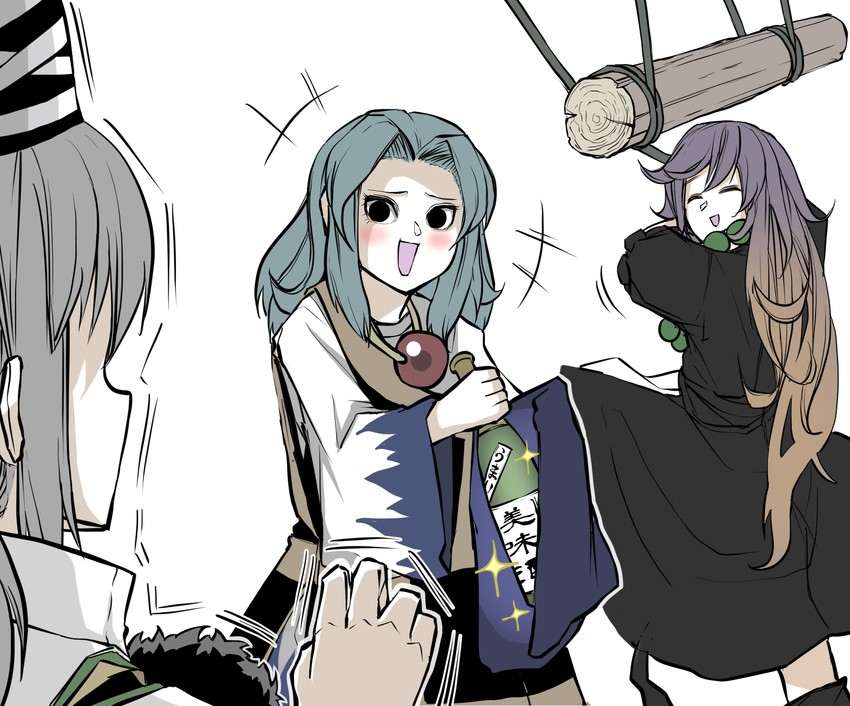 hijiri byakuren, mononobe no futo, and kumoi ichirin (touhou) drawn by peroponesosu.