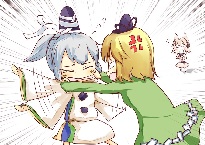 toyosatomimi no miko, mononobe no futo, and soga no tojiko (touhou) drawn by soramuko