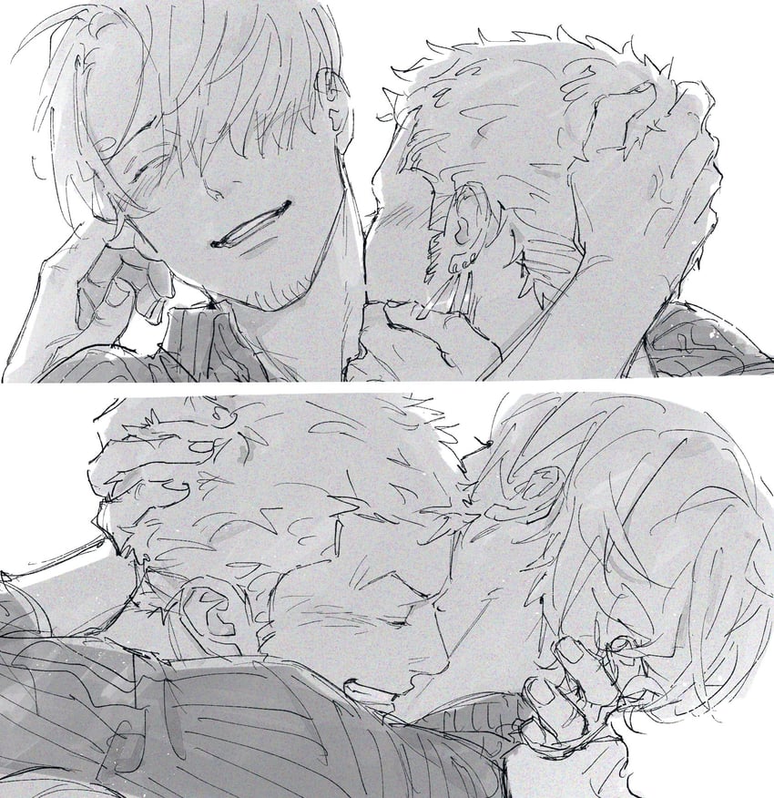 roronoa zoro and sanji (one piece) drawn by kzwtr8