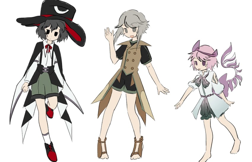 enraku tsubakura, houlen yabusame, and shion (len'en) drawn by baila_kuangzi