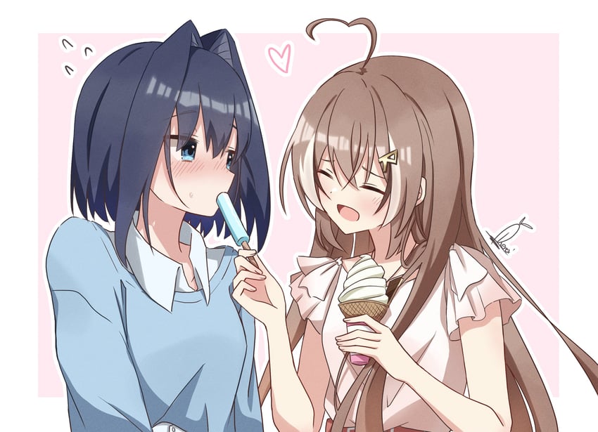ouro kronii and nanashi mumei (hololive and 1 more) drawn by daikon_keroi