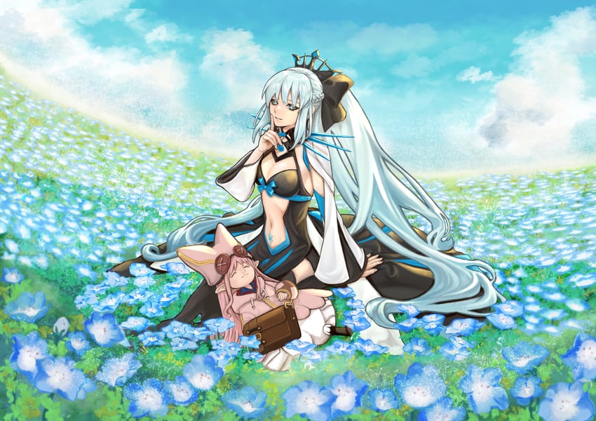 morgan le fay and habetrot (fate and 1 more) drawn by aoaoblue_8