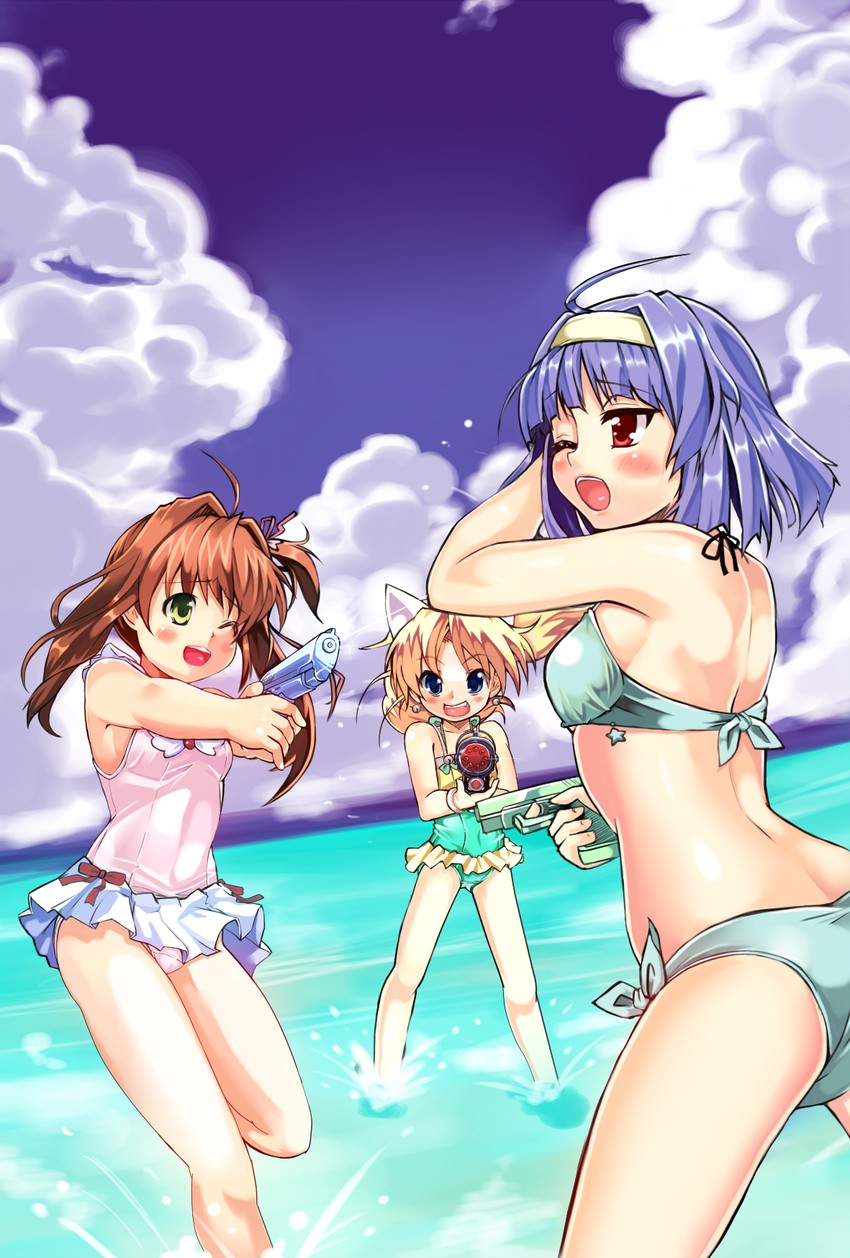 sakura akari, miria marigold mackenzie, and sara (jewelpet and 1 more) drawn by k@non