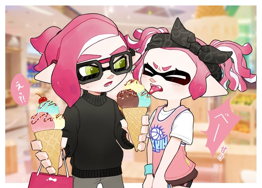 inkling player character, inkling girl, and inkling boy (splatoon) drawn by netsu_dbd
