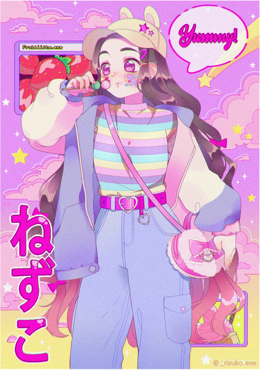 kamado nezuko (kimetsu no yaiba) drawn by risuko.exe_(artist)