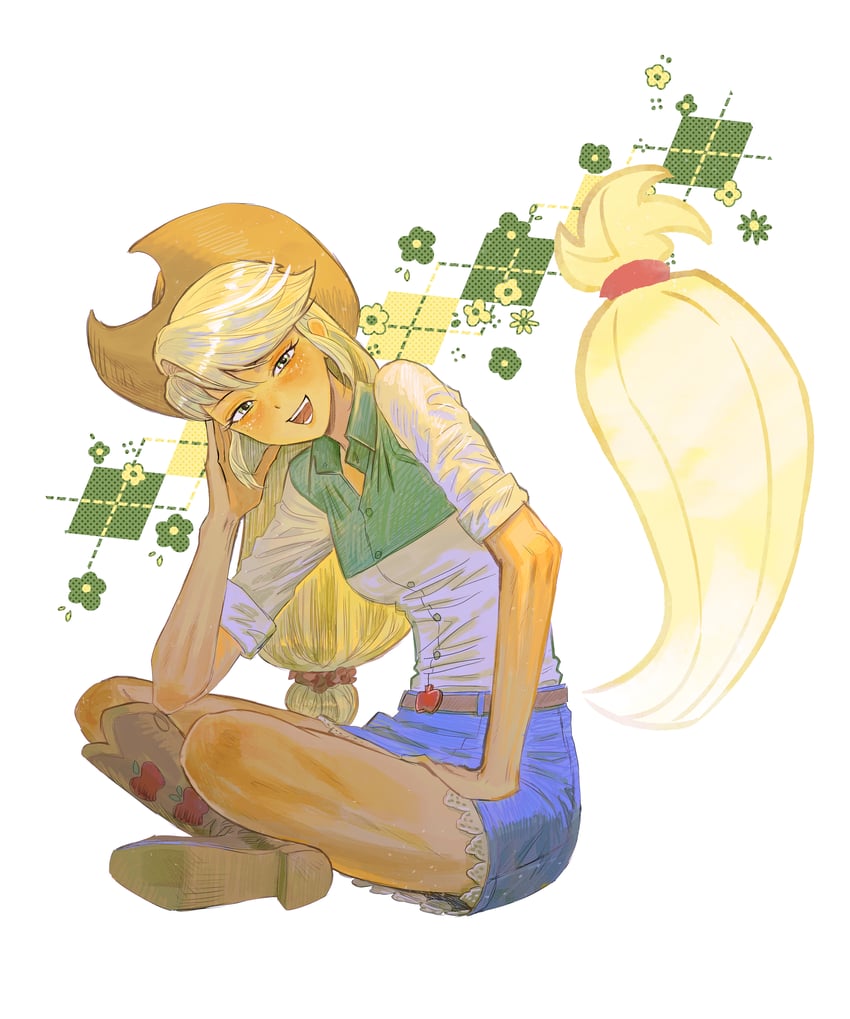applejack (my little pony and 2 more) drawn by cinnamanhwa