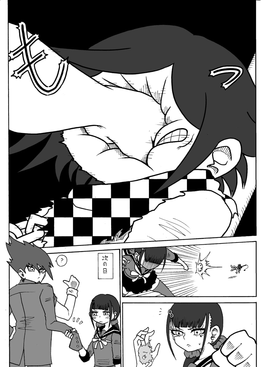 oma kokichi, harukawa maki, and momota kaito (danganronpa and 1 more) drawn by jan1214