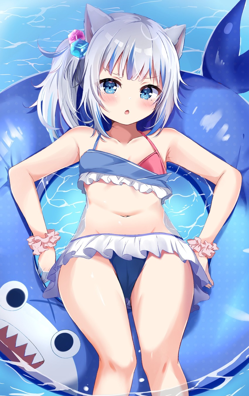 gawr gura and bloop (hololive and 1 more) drawn by nagomi_yayado