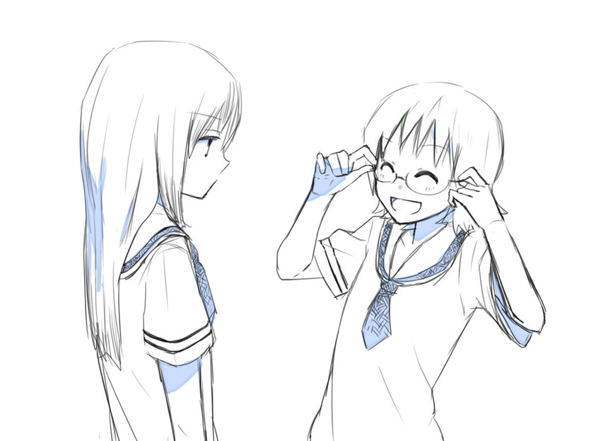 aioi yuuko and minakami mai (nichijou) drawn by sou_(tuhut)