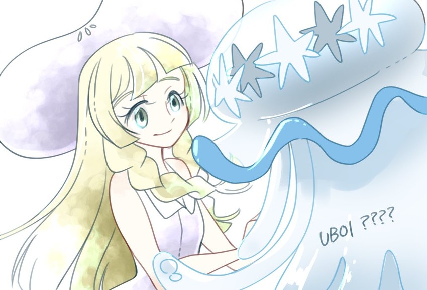 lillie and nihilego (pokemon and 1 more) drawn by suzuhara_yakitori