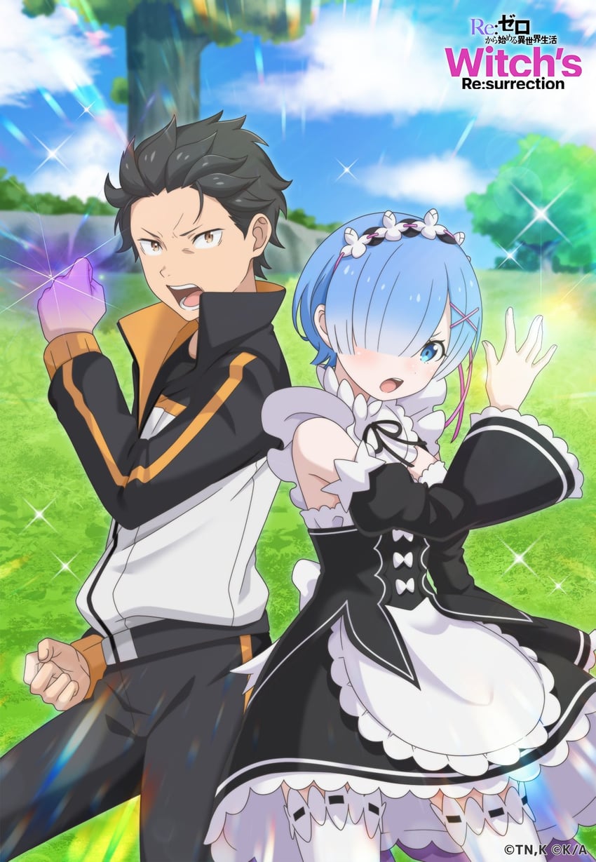 rem and natsuki subaru (re:zero kara hajimeru isekai seikatsu and 1 more)