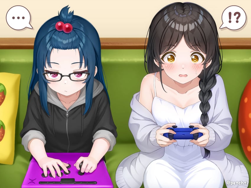 tsushima yoshiko and hazuki ren (love live! and 2 more) drawn by rabineru