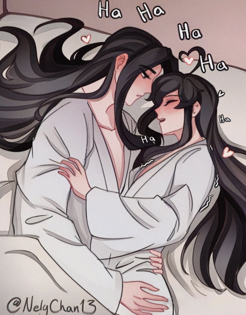 wei wuxian and lan wangji (modao zushi) drawn by nelychan13