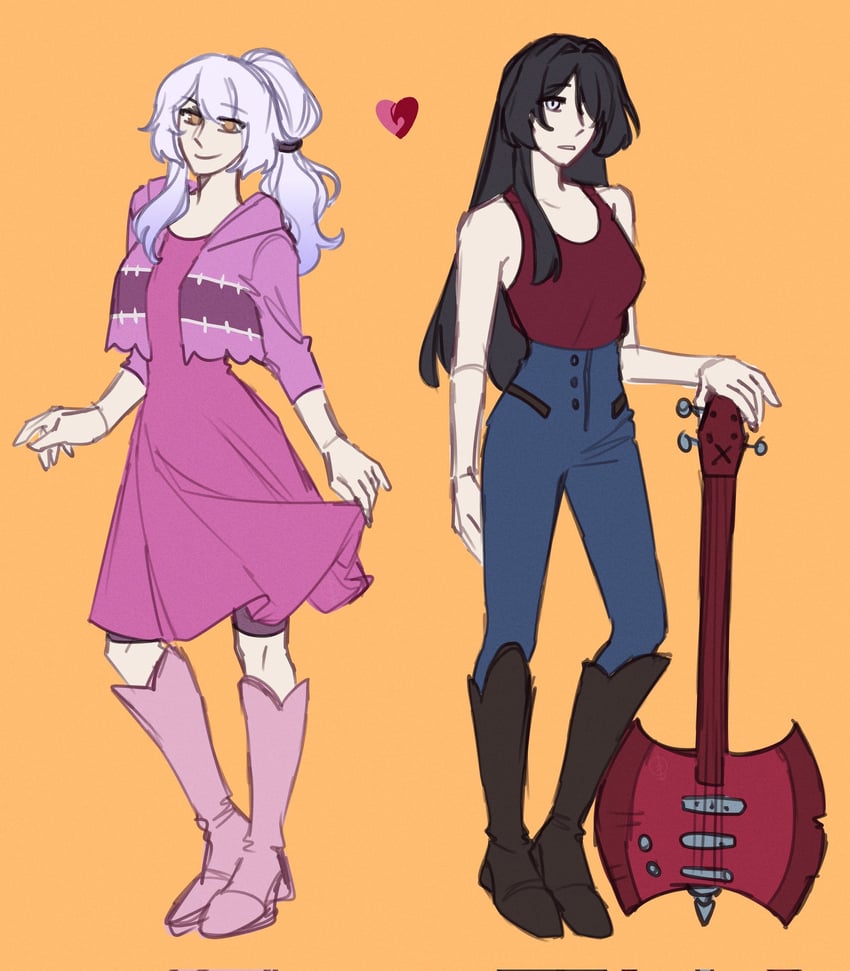 acheron, black swan, marceline abadeer, and princess bonnibel bubblegum (honkai and 2 more) drawn by charathegay
