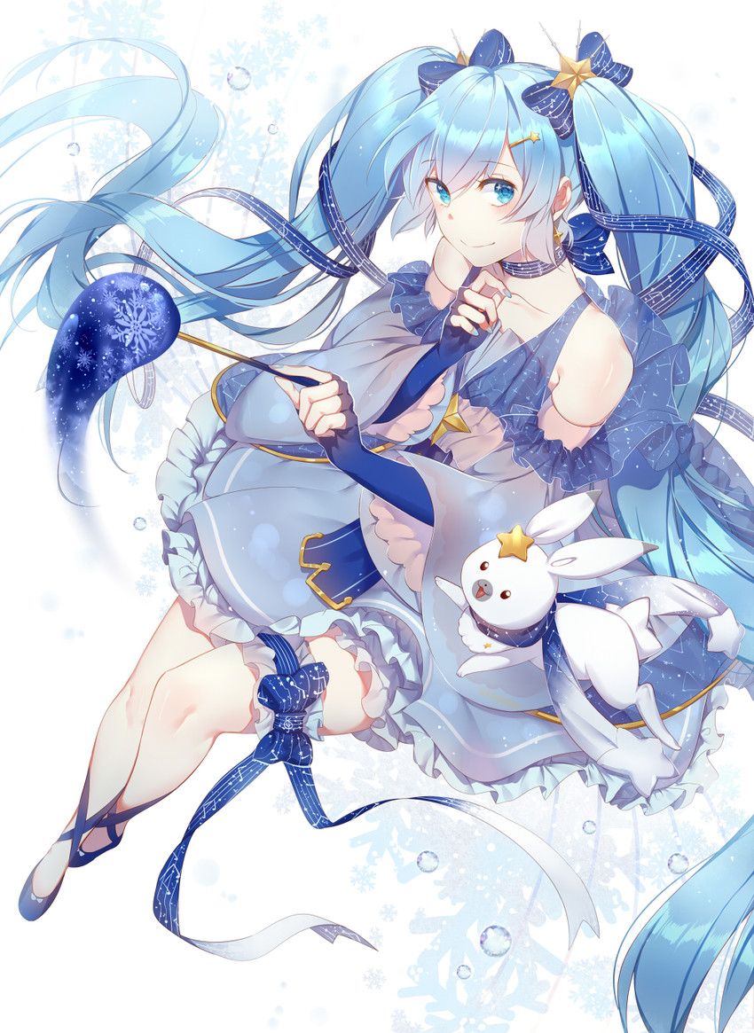 hatsune miku, yuki miku, and rabbit yukine (vocaloid and 1 more) drawn by phino