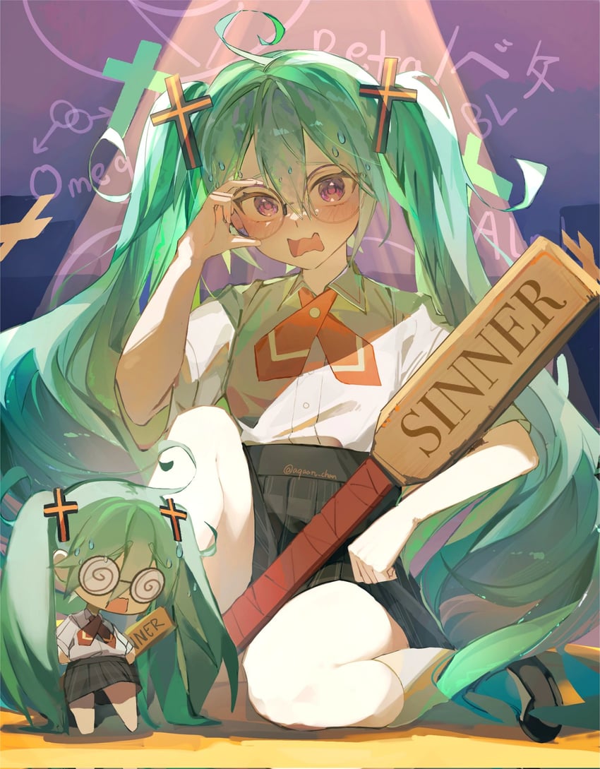 hatsune miku (vocaloid and 1 more) drawn by agaaru_chan