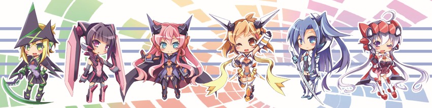 yukine chris, tachibana hibiki, akatsuki kirika, tsukuyomi shirabe, kazanari tsubasa, and 1 more (senki zesshou symphogear) drawn by satsuki_suzuran