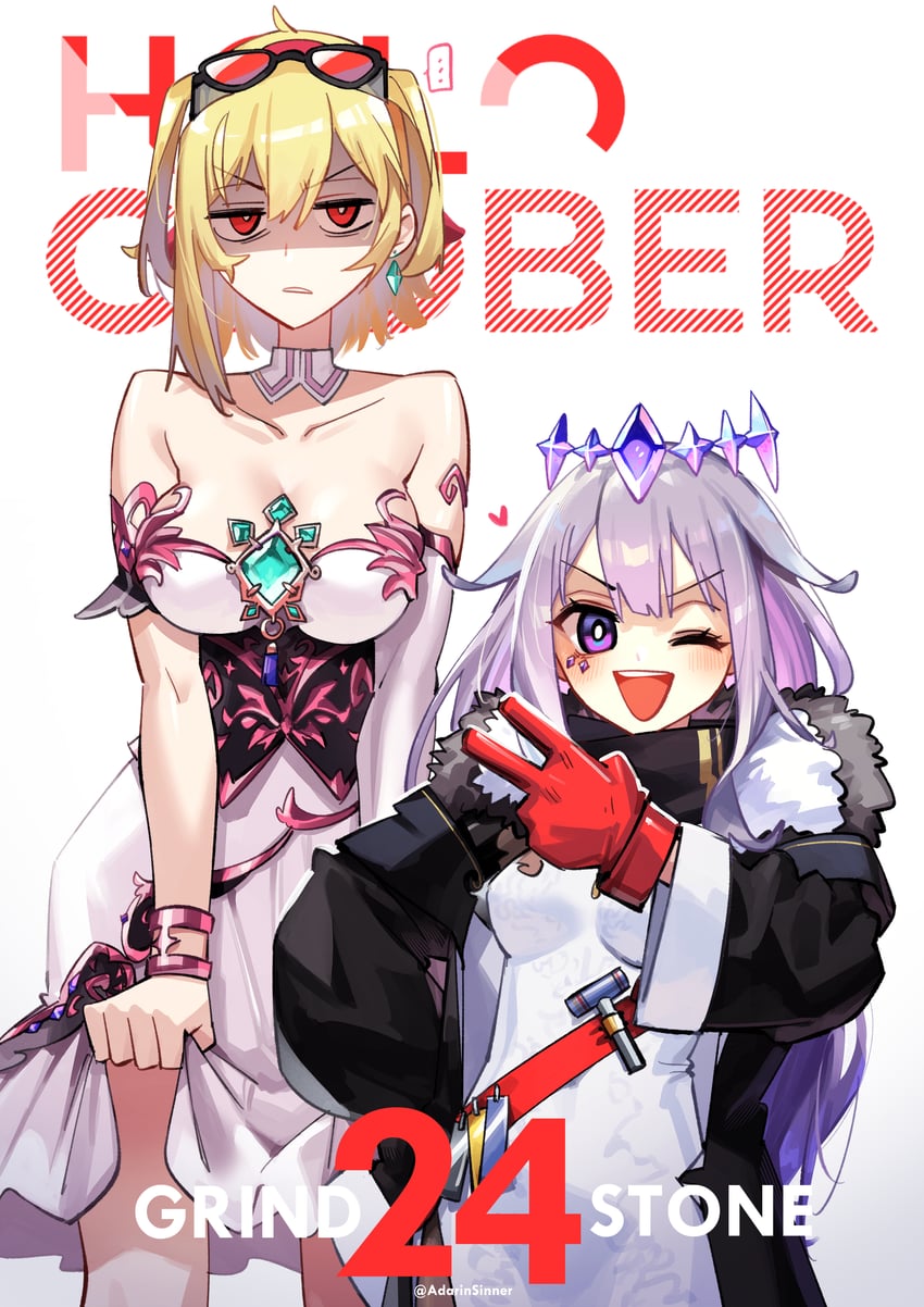 koseki bijou, kaela kovalskia, and dadseki (hololive and 2 more) drawn by adarin