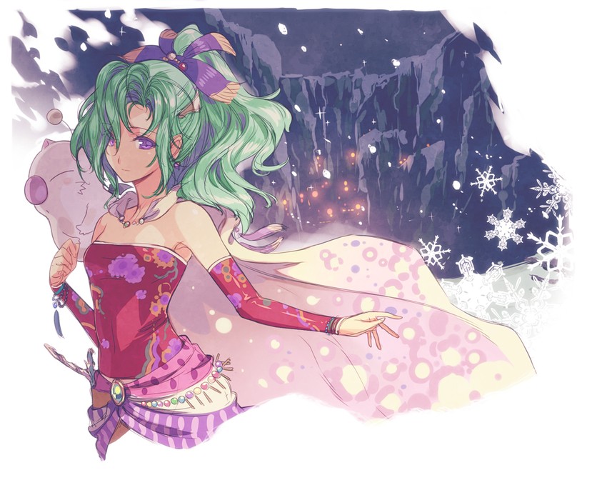 terra branford and moogle (final fantasy and 1 more) drawn by hirano_katsuyuki