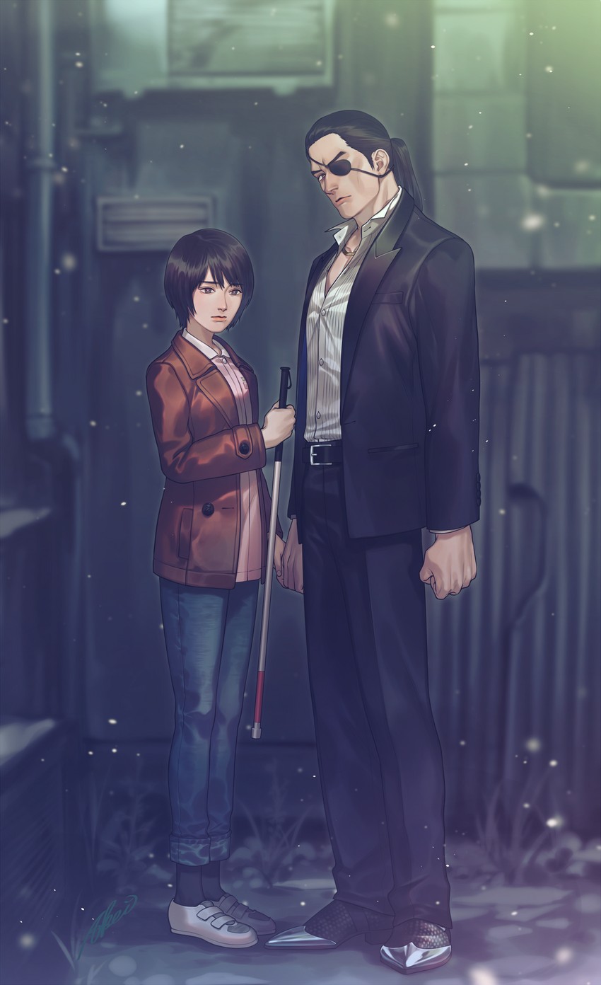 majima goro and makimura makoto (ryuu ga gotoku and 1 more) drawn by iroha_(akei0710)