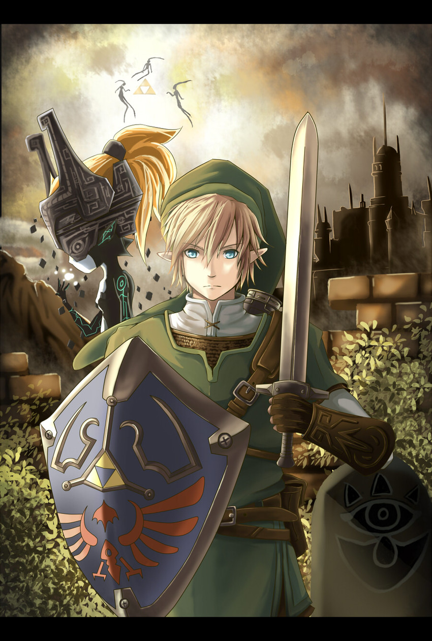 link and midna (the legend of zelda and 1 more) drawn by fiction_(forged)