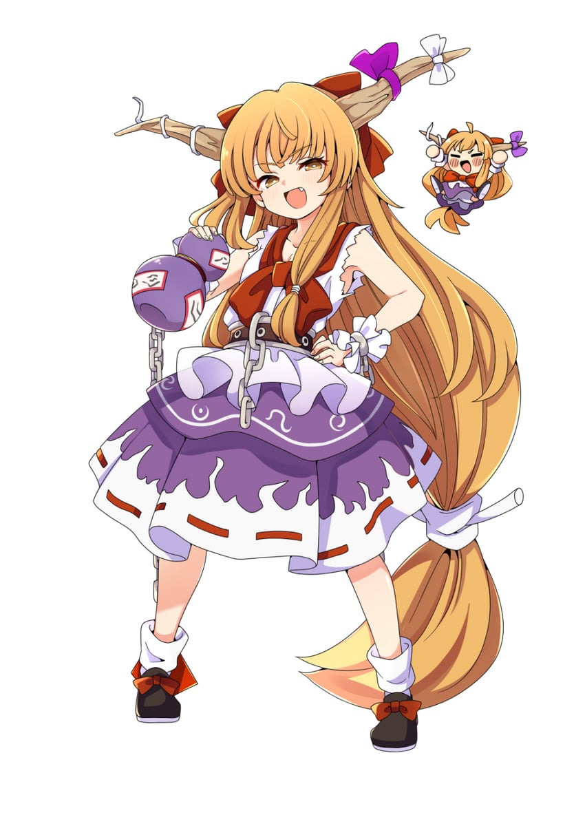 ibuki suika (touhou and 1 more) drawn by baba_(baba_seimaijo)