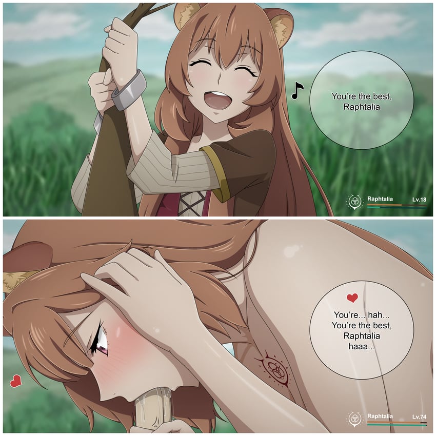 raphtalia and iwatani naofumi (tate no yuusha no nariagari) drawn by rosenrot03
