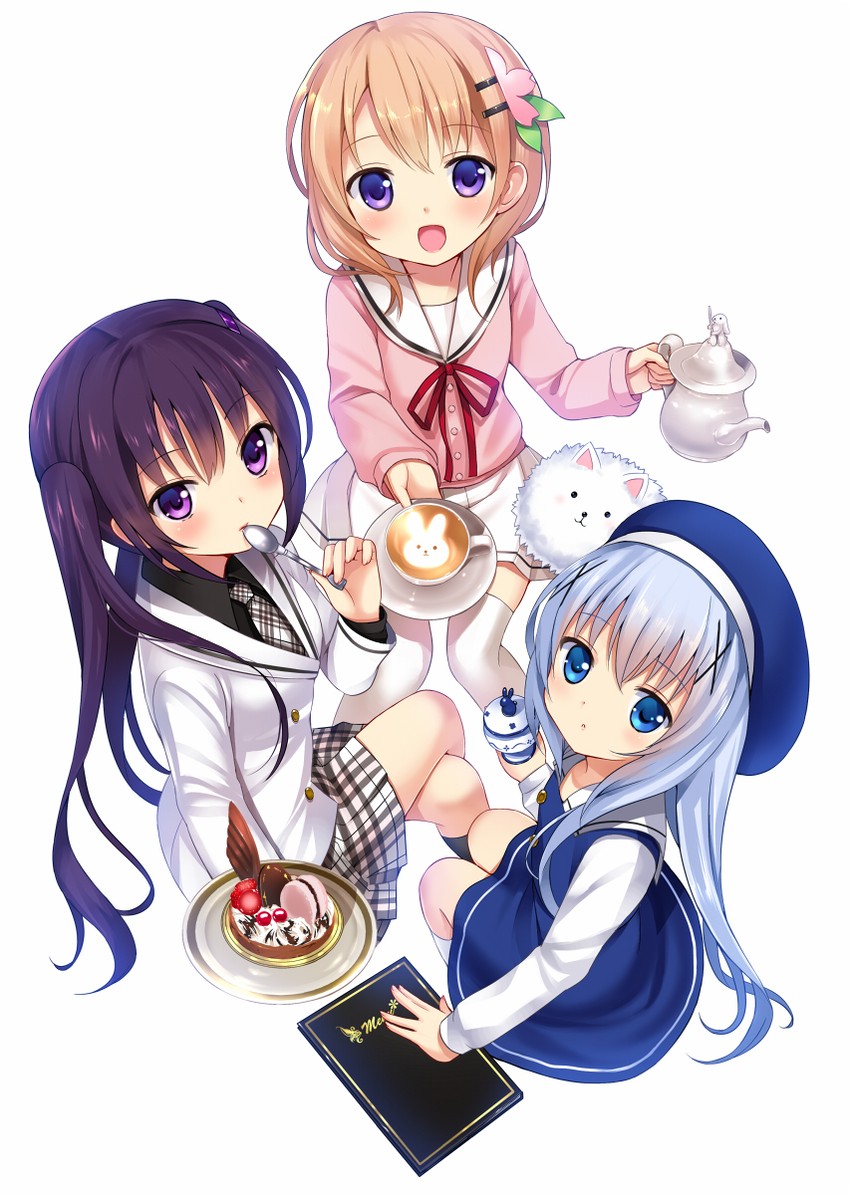 kafuu chino, hoto cocoa, tippy, and tedeza rize (gochuumon wa usagi desu ka?) drawn by koi_(koisan)