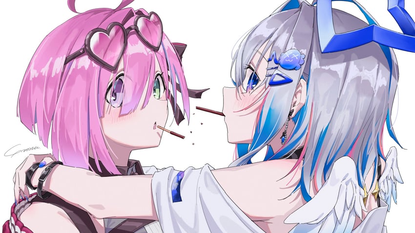 amane kanata and himemori luna (hololive) drawn by yo_na