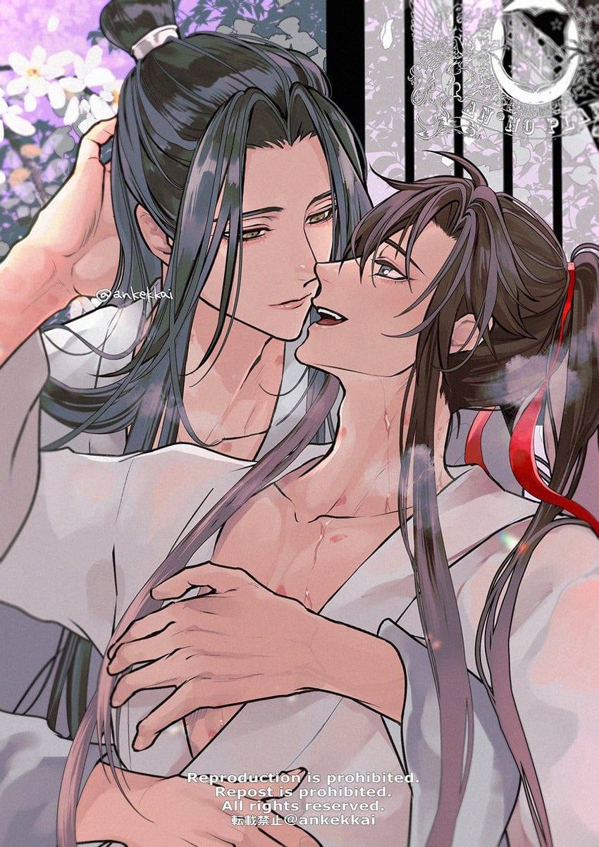 wei wuxian and lan wangji (modao zushi) drawn by ankekkai