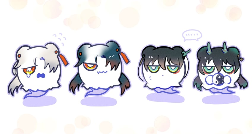 dan heng, blade, and wubbaboo (honkai and 1 more) drawn by jasminetee