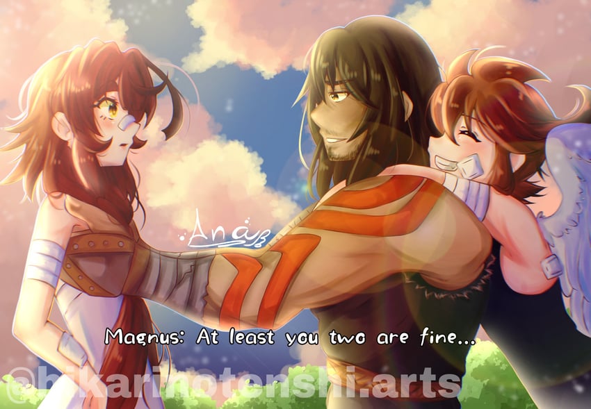 pit and magnus (kid icarus and 1 more) drawn by hikarinotenshi.arts