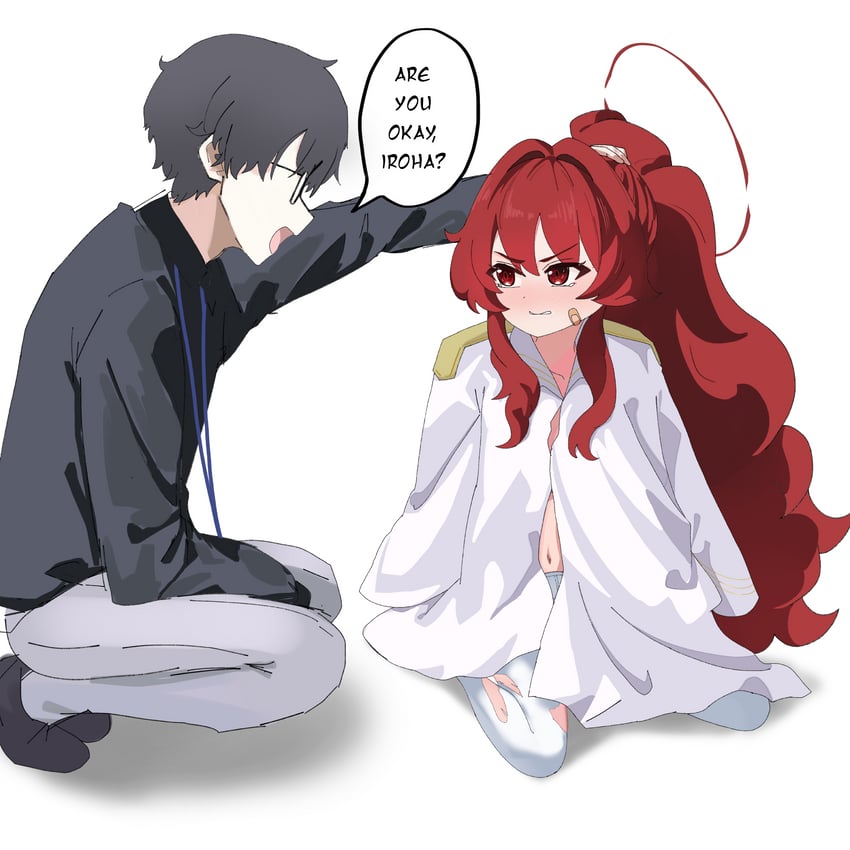 sensei and ashiharatsumori koito (blue archive and 1 more) drawn by mmmmrotio