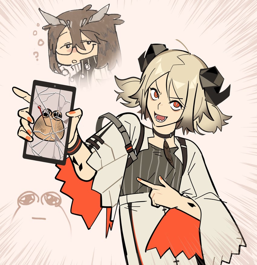 silence, ifrit, and pou (arknights and 1 more) drawn by vuendor