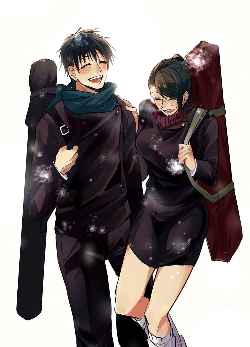 zen'in maki and okkotsu yuuta (jujutsu kaisen) drawn by kudan_(itisarudomo)
