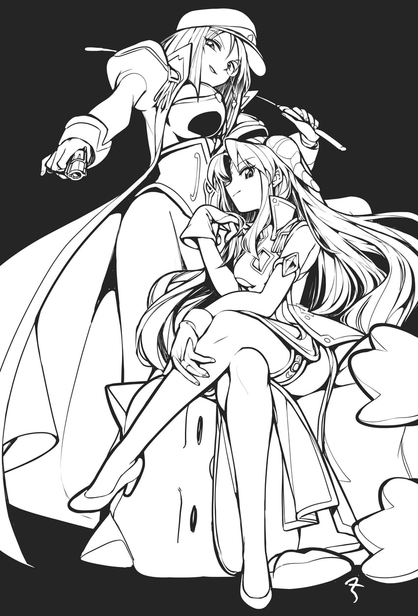 ranpha franboise, forte stollen, and normad (galaxy angel) drawn by sbql_(niaunclefan)